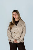 Gabardina Cuerina Beige