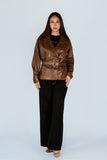 Gabardina Cuerina Chocolate