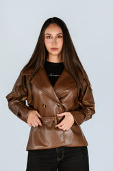 Gabardina Cuerina Chocolate