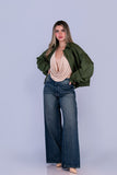 Bomber Oversized Suede Verde