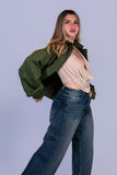 Bomber Oversized Suede Verde