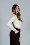 Top Algodon Cuello Redondo Blanco