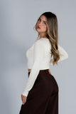 Top Algodon Cuello Redondo Blanco