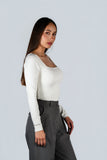 Top Algodon Cuello Cuadrado Blanco