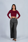 Top Algodon Cuello Redondo Burgundy