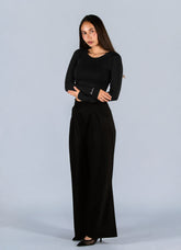 Top Algodon Cuello Redondo Negro