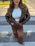 Jeans Wide Leg Monaco Chocolate