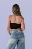 Top Drapeado Velvet Chocolate