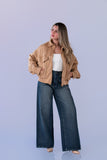 Bomber Oversized Suede Camel