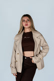 Gabardina Cuerina Beige