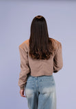 Bomber Cropped Paño Beige