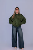 Bomber Oversized Suede Verde