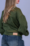 Bomber Oversized Suede Verde