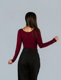 Top Algodon Cuello Cuadrado Burgundy