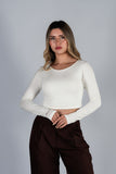 Top Algodon Cuello Redondo Blanco