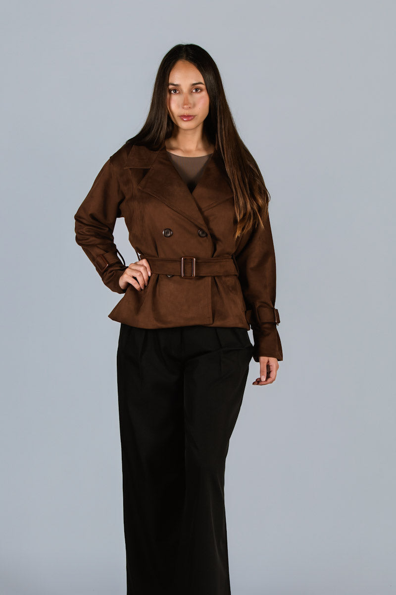 Gabardina Suede Ámbar Chocolate