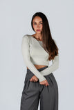 Top Algodon Cuello Redondo Plomo