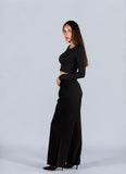 Top Algodon Cuello Redondo Negro
