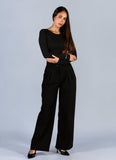 Top Algodon Cuello Redondo Negro