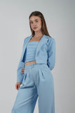 Blazer Cropped Aruba Celeste