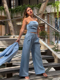 Pantalon Palazzo Kyoto Celeste