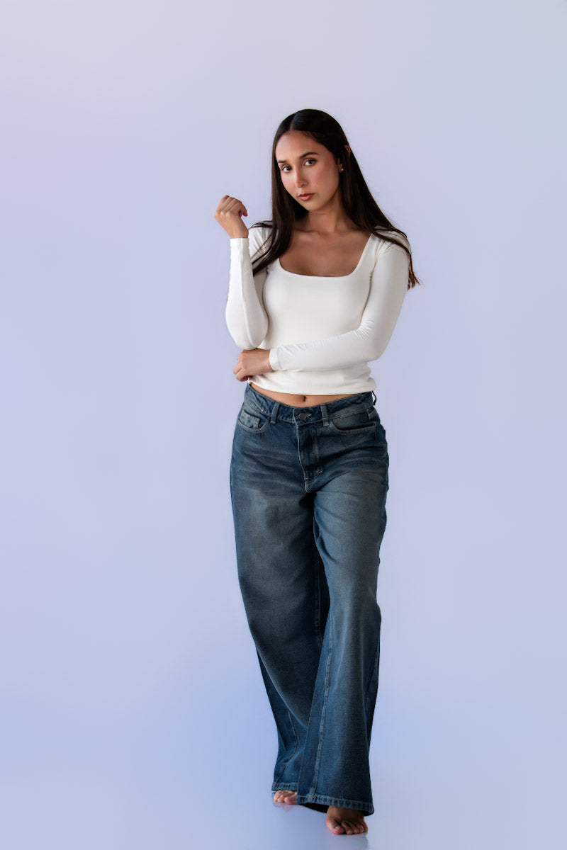 Jeans Wide Leg Monaco Azul