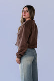 Bomber Cropped Paño Mocca